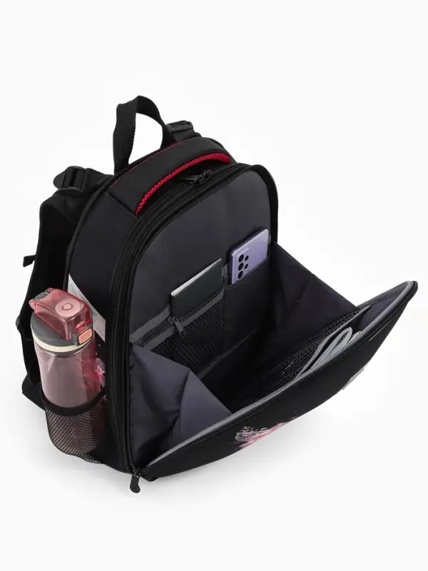 Рюкзак школьный для девочки &laquo;Бабочка&raquo;, Stavia, эргономичная спинка, 30&times;16&times;38 см, чёрный