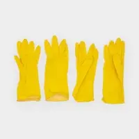 Перчатки хозяйственные Доляна, 2 пары, размер M, ХБ напыление, латексные, жёлтые