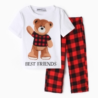 Пижама детская KAFTAN Best friends размер 34 (122-128 см)