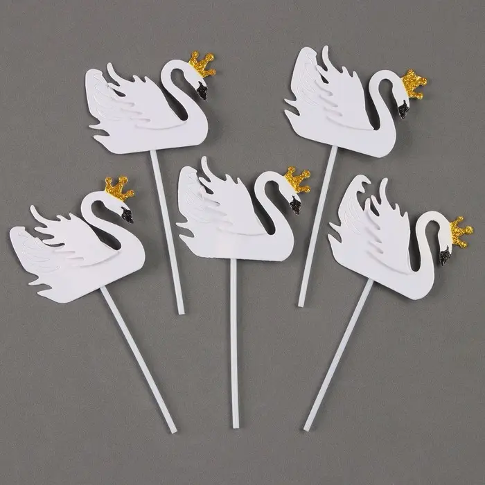 Топперы для торта &laquo;Белый лебедь&raquo;, 5 шт.