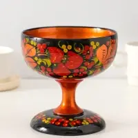 Конфетница на ножке &laquo;Сласть&raquo;, 14.5&times;15 см, дерево, хохлома