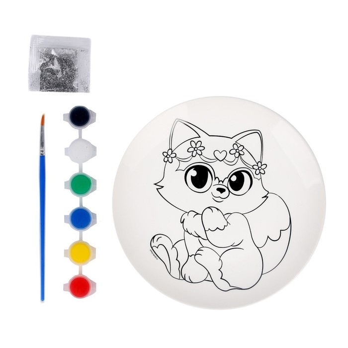 Набор для творчества. Роспись тарелки «Милая кошечка» Набор для творчества. Роспись тарелки «Милая кошечка»