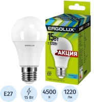 Лампа светодиодная Ergolux &nbsp; LED-A60P-15W-E27-4K,1