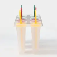 Форма для мороженого Доляна &laquo;Симпл&raquo;, 6 ячеек, 50 мл, пластик, жёлтый, красный, бирюзовый