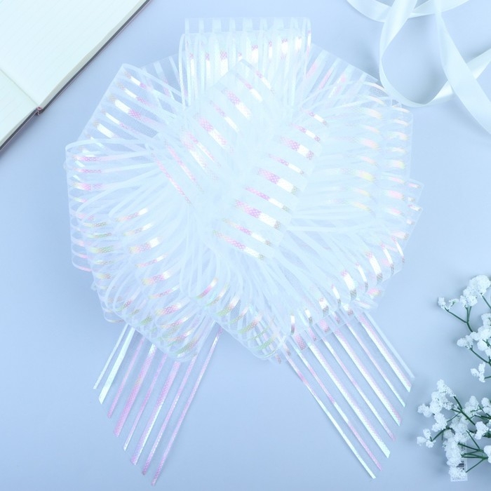 Бант-шар №10  Бант-шар №10 "Полоски", цвет белый