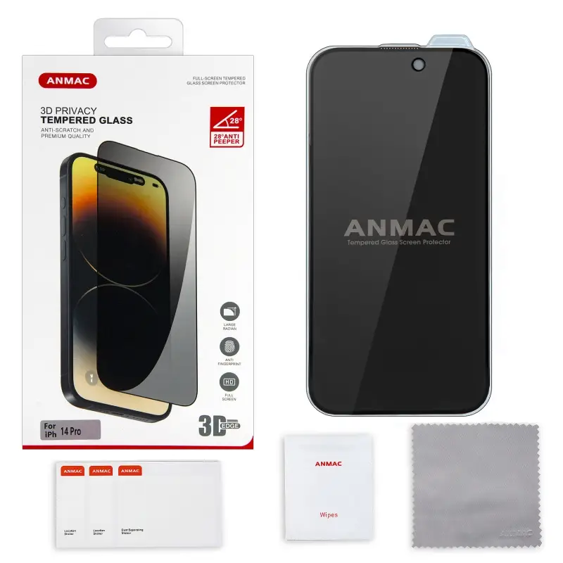 Защитное стекло для iPhone 14 Pro ANMAC 3D Privacy с сеточкой Арт. 1137425