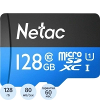 Карта памяти Netac P500 Standard MicroSDXC 128GB U1/C10 up to 90MB