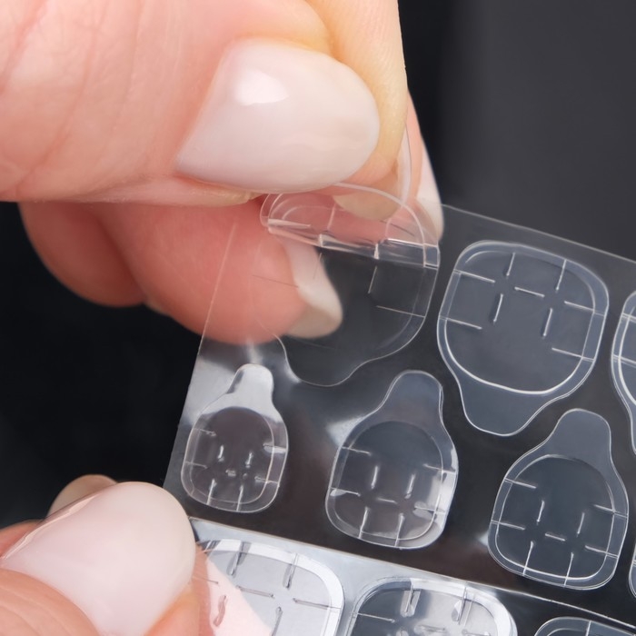 Накладные ногти, 24 шт, с клеевыми пластинами, форма миндаль, матовые, голографические, бежевые