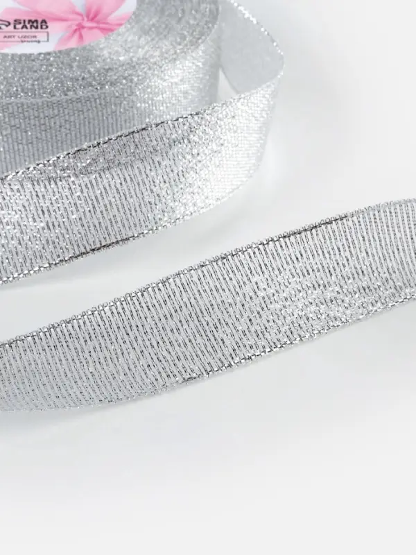 Лента парчовая, 20 мм, 23&plusmn;1 м, цвет серебряный