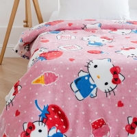 Плед Павлинка Hello Kitty  Клубнички 100х150см, аэрософт 190г/м, пэ100%