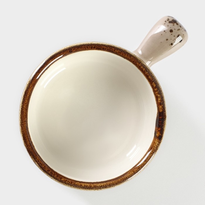 Кокотница фарфоровая Magistro «Церера», 100 мл, d=7,5 см, цвет коричневый Кокотница фарфоровая Magistro «Церера», 100 мл, d=7,5 см, цвет коричневый