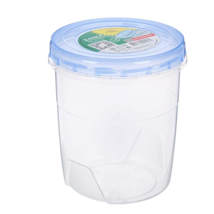 Банка для хранения продуктов, 1,3 л, пластик, прозрачная, крышка МИКС Банка для хранения продуктов, 1,3 л, пластик, прозрачная, крышка МИКС