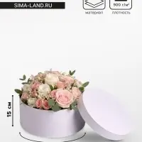 Коробка круглая подарочная, белая, 30&times;15 см