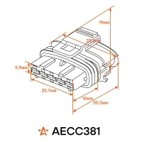 Разъём 5 pin без проводов для датчика масс. расх. возд. Лада 2110-2123, ГАЗ Газель, УАЗ