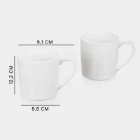 Набор кружек Magistro Fray, 350 мл, 2 шт., фарфор, белый