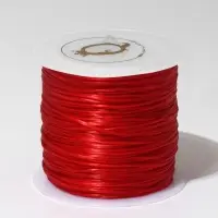 Нить силиконовая (резинка) d=0.5 мм, L=50 м (прочность 2250 денье), красная