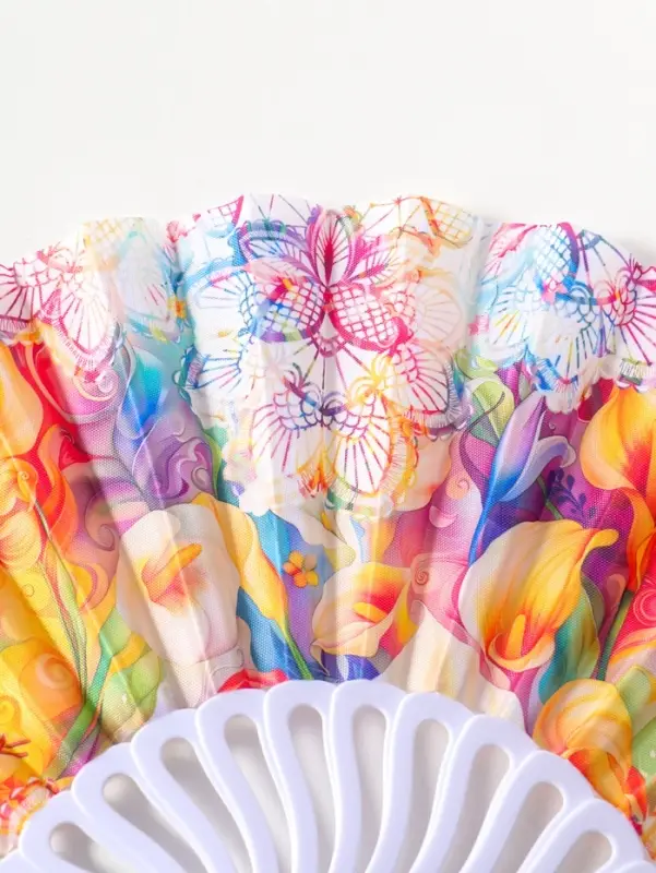 Веер складной &laquo;Каллы и мехенди&raquo;, 22.5 см