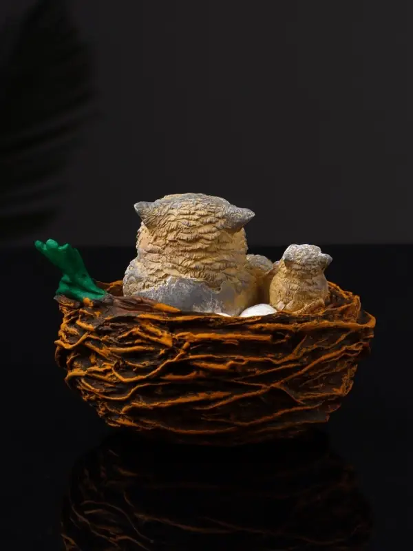 Фигура Фигура "Совушки в гнезде" 7.5х10х9.2 см