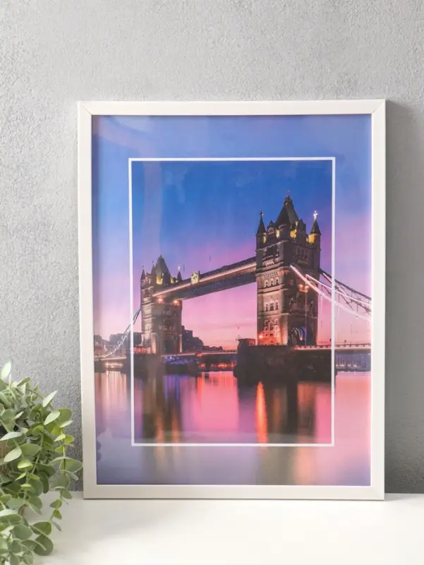 Фоторамка для фото " Lumo" 30х40 см,  набор 3 шт, (пластиковый экран), белый