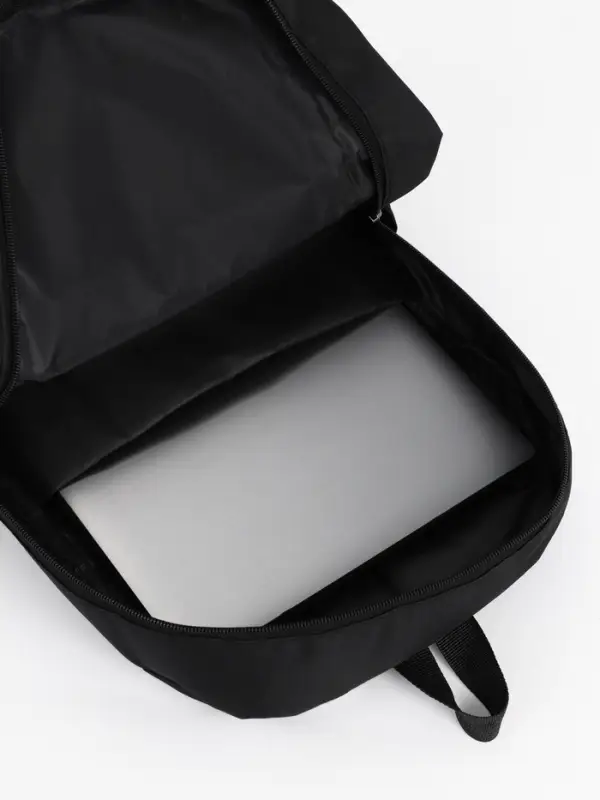 Рюкзак школьный, однотонный, 4 кармана, 30&times;12&times;43 см, чёрный