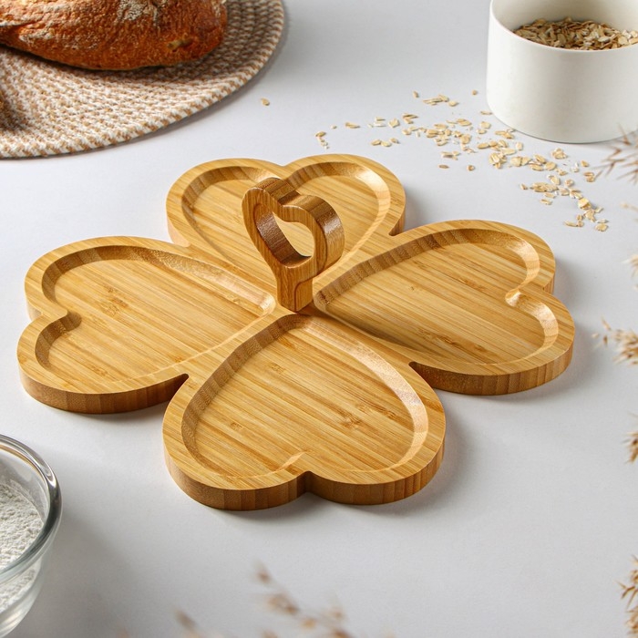 Менажница Доляна «Цветок», 29×29 см, бамбук Менажница Доляна «Цветок», 29×29 см, бамбук