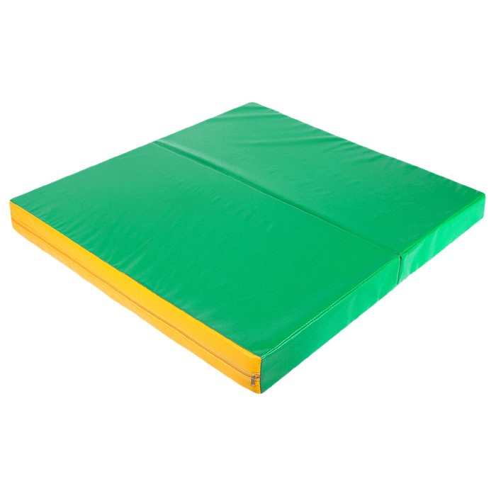 Мат, 100х100х10 см, 1 сложение, цвет зелёный/жёлтый Мат, 100х100х10 см, 1 сложение, цвет зелёный/жёлтый