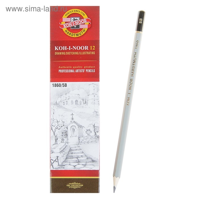 Карандаш чернографитный Koh-I-Noor 1860 5B Gold Star, профессиональный Карандаш чернографитный Koh-I-Noor 1860 5B Gold Star, профессиональный