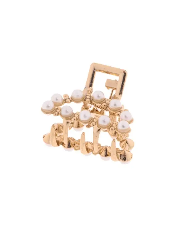 Крабик для волос &laquo;Аманда&raquo;, дуга жемчуг, 2.5 см, золотистый