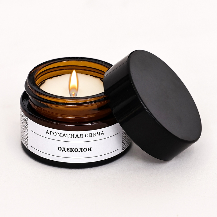 Свеча ароматическая в банке  Свеча ароматическая в банке "Одеколон", соевый воск, 12 г