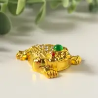 Набор нэцкэ фигурок 6 шт. &laquo;Денежная жаба с монетой&raquo;, металл под золото, подарочные, 4&times;5.4&times;2 см
