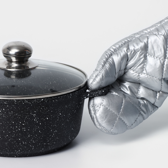 Набор прихваток «Профи», 2 шт, 30×16×2 см, цвет серый Набор прихваток «Профи», 2 шт, 30×16×2 см, цвет серый