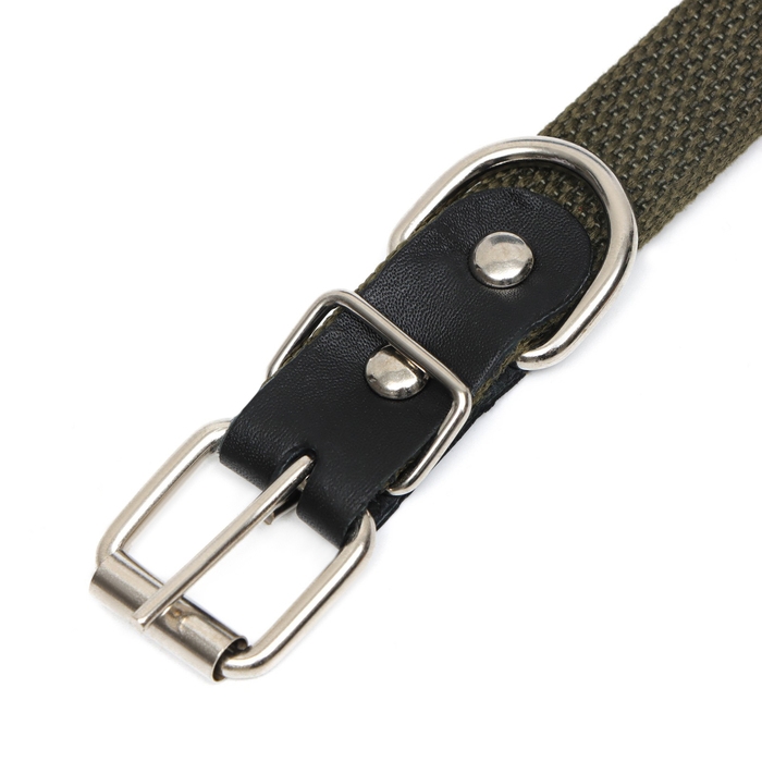 Ошейник брезентовый безразмерный однослойный, 52 х 2 см, ОШ 23-46 см, хаки Ошейник брезентовый безразмерный однослойный, 52 х 2 см, ОШ 23-46 см, хаки