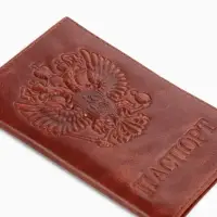 Обложка для паспорта, натуральная кожа пулл-ап, рыжая