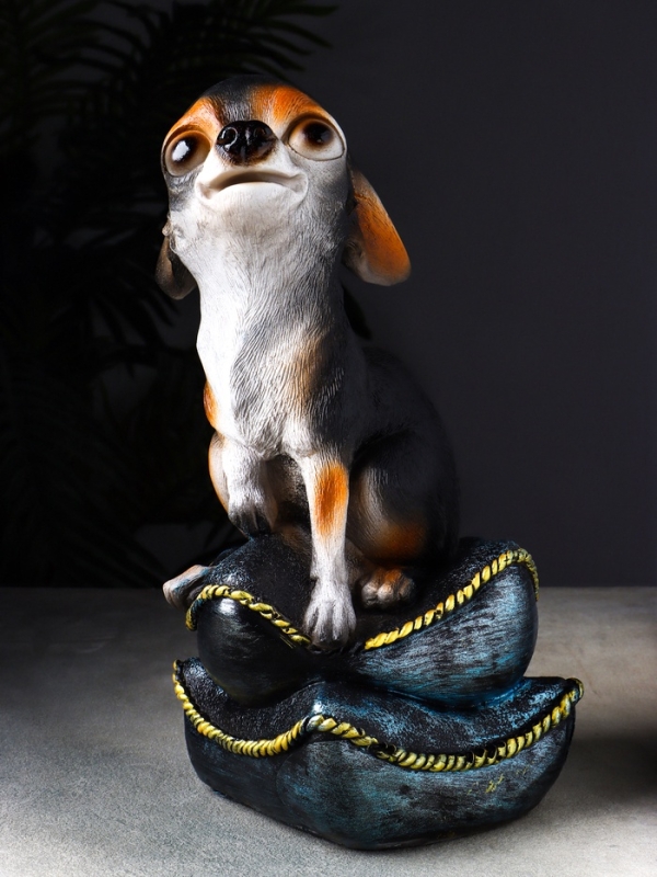 Фигура "Чихуа на подушке" 33х20х20 см, чёрный