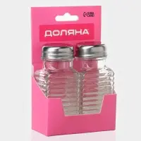 Набор для специй Доляна &laquo;Кафе&raquo;, 2 предмета: солонка, перечница 100 мл, стекло
