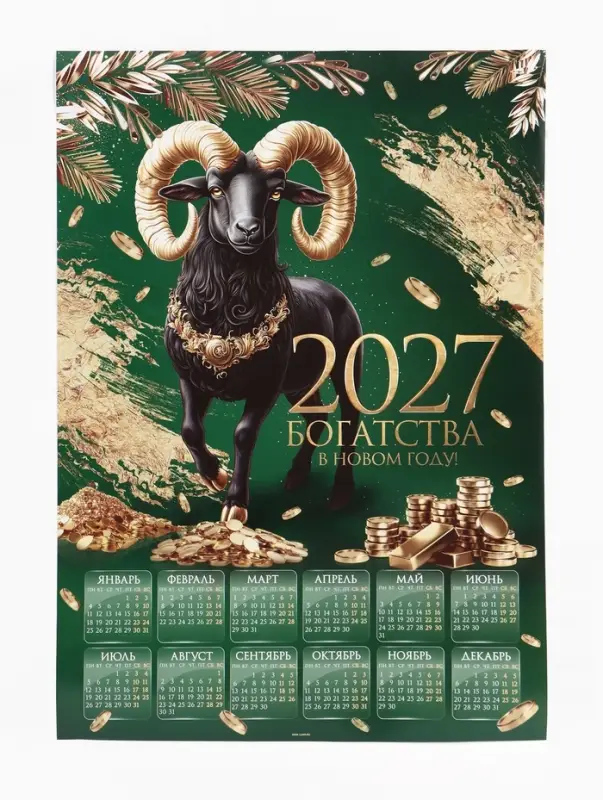 Календарь 2027, настенный, А1 &laquo;Богатый&raquo;