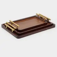 Подносы с ручками Magistro Garona, набор 3 шт., бамбук