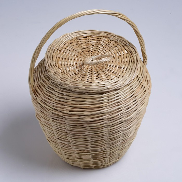 Корзина овощная круглая высокая с крышкой, 300х300/250/370 мм Корзина овощная круглая высокая с крышкой, 300х300/250/370 мм