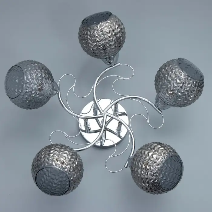 Светильник потолочный BayerLux &laquo;Эрион&raquo;, люстра 5хЕ27, 40 Вт, хром, 56&times;56&times;22 см