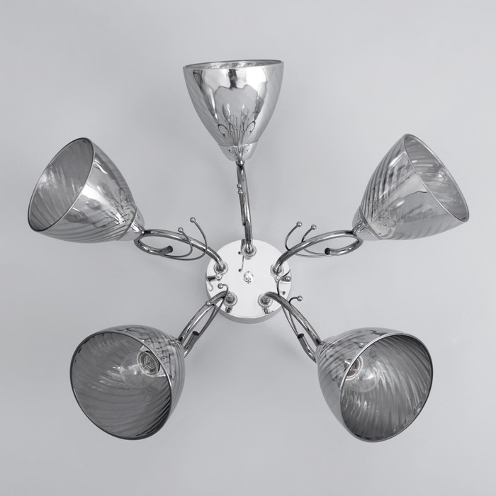 Люстра потолочная Белл 5х40Вт Е27 Хром, Черный хром 57x57x22 см Люстра потолочная Белл 5х40Вт Е27 Хром, Черный хром 57x57x22 см