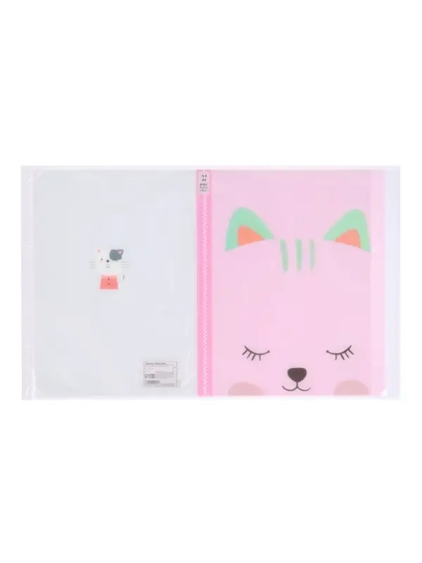 Папка формат А4, с 40 прозрачными файлами &laquo;Зверята&raquo;, МИКС