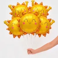 Воздушные шары фольгированные 21&Prime; &laquo;Солнышко&raquo;, набор 5 штук