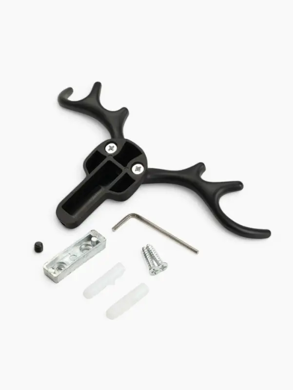 Крючок мебельный CAPPIO &laquo;Олень&raquo;, двухрожковый, цвет черный