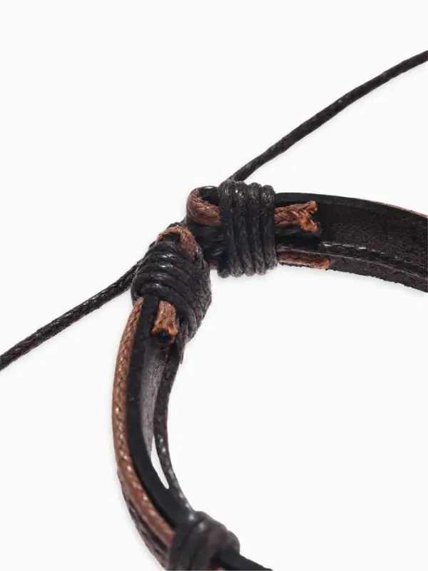 Набор браслетов &laquo;Фита&raquo;, 4 шт. кожа, коричневый, d=7.5 см