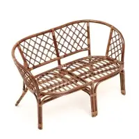 Набор садовой мебели "Bagama": 2 кресла, 1 диван, 1 стол, ротанг тёмный, подушки чёрные