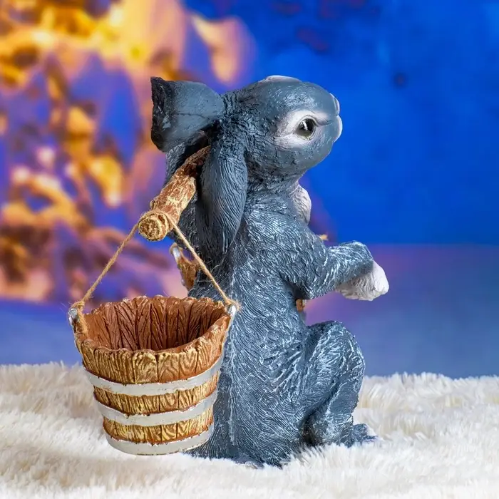 Садовая фигура полистоуна &laquo;Заяц с коромыслом&raquo;, 35 см