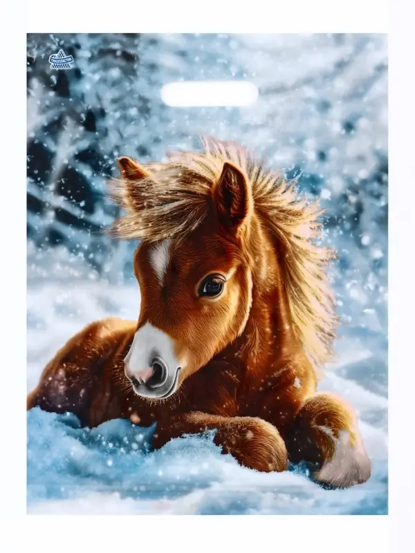 Пакет подарочный, новогодний «Ветерок», полиэтиленовый с вырубной ручкой, л 40×31 см, 60 мкм