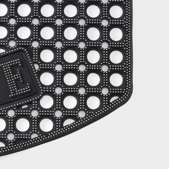 Коврик придверный ячеистый Доляна «Добро пожаловать», 43×73 см, цвет чёрный Коврик придверный ячеистый Доляна «Добро пожаловать», 43×73 см, цвет чёрный