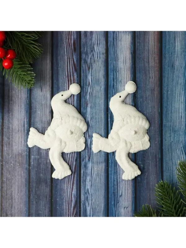 Ёлочные игрушки 2 шт. &laquo;Гномик люкс&raquo; 7&times;13 см, белый