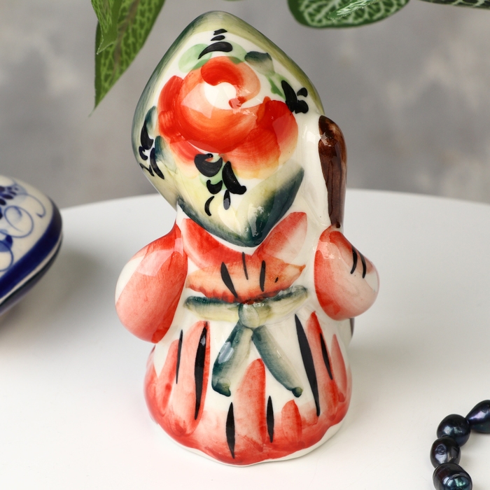 Сувенир «Буся», гжель, цвет, 12х8 см